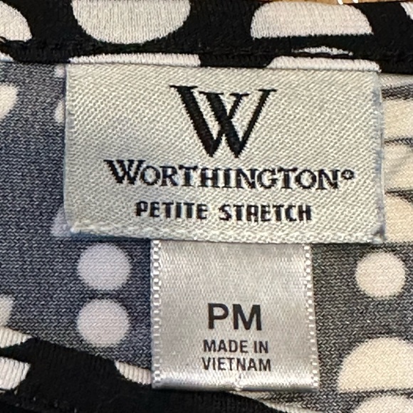 Worthington Top Short Sleeve Dressy Blouse Petite Medium PM - Picture 16 of 16